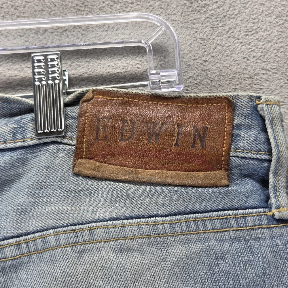 Edwin Jeans Mens 33x33 Blue Selvedge 53RV Made in Japan Thrashed Honeycomb